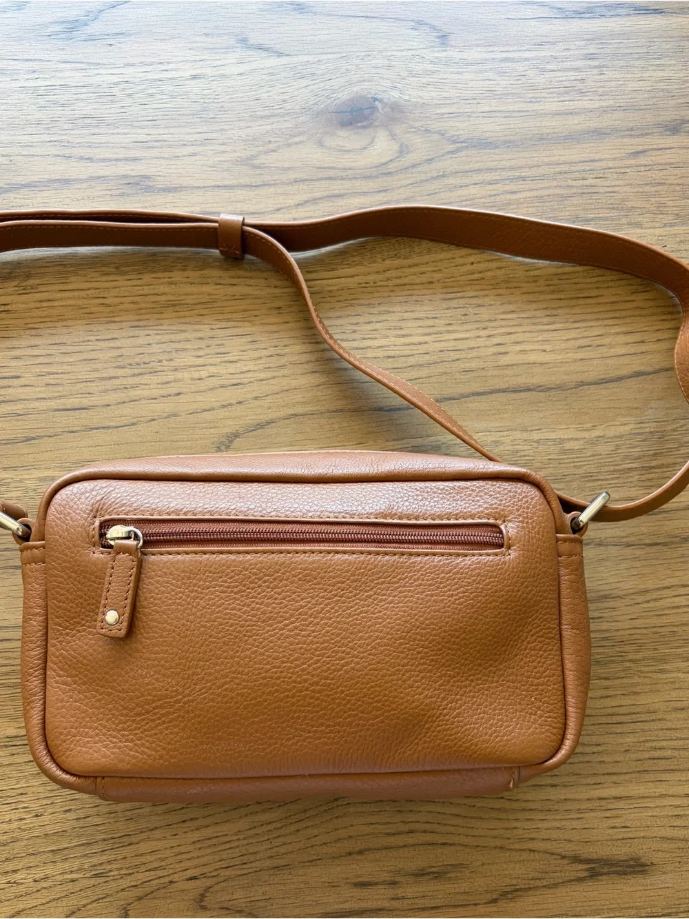 Arnold Palmer Crossbody Brown Pebbled Adjustable Strap Leather Purse 5 Pockets
